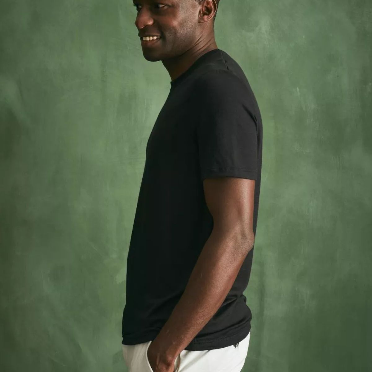 T-shirt laine mérinos Homme Noir