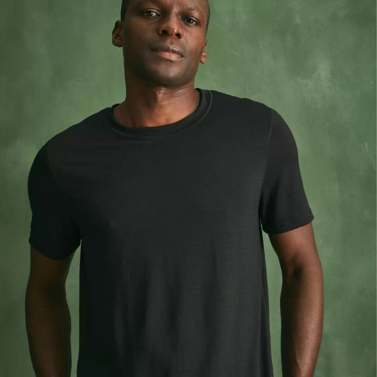 T-shirt laine mérinos Homme Noir
