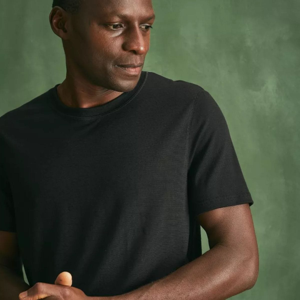 T-shirt laine mérinos Homme Noir