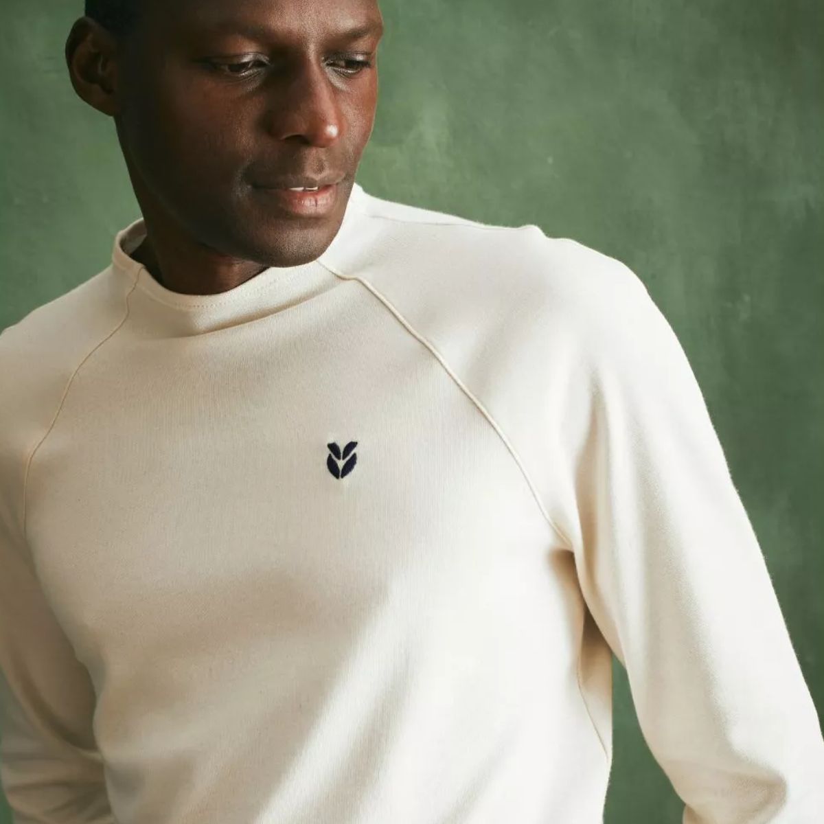 T-shirt manche longue Col Homme Ecru