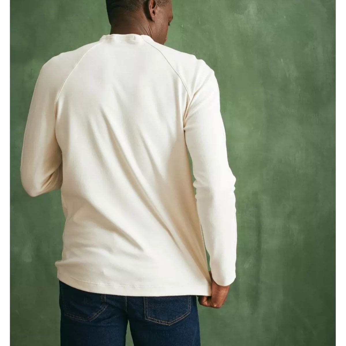 T-shirt manche longue Col Homme Ecru