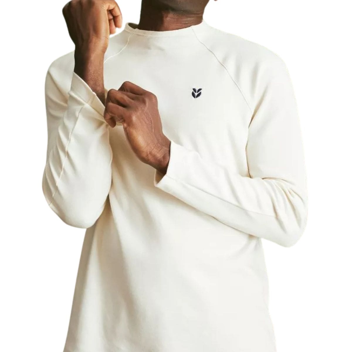 T-shirt manche longue Col Homme Ecru