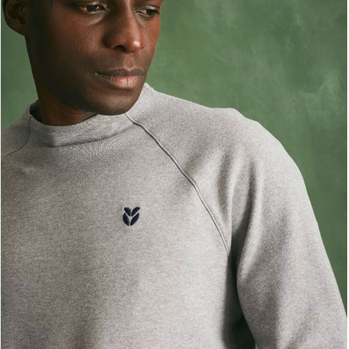 T-shirt manche longue Col Homme Gris