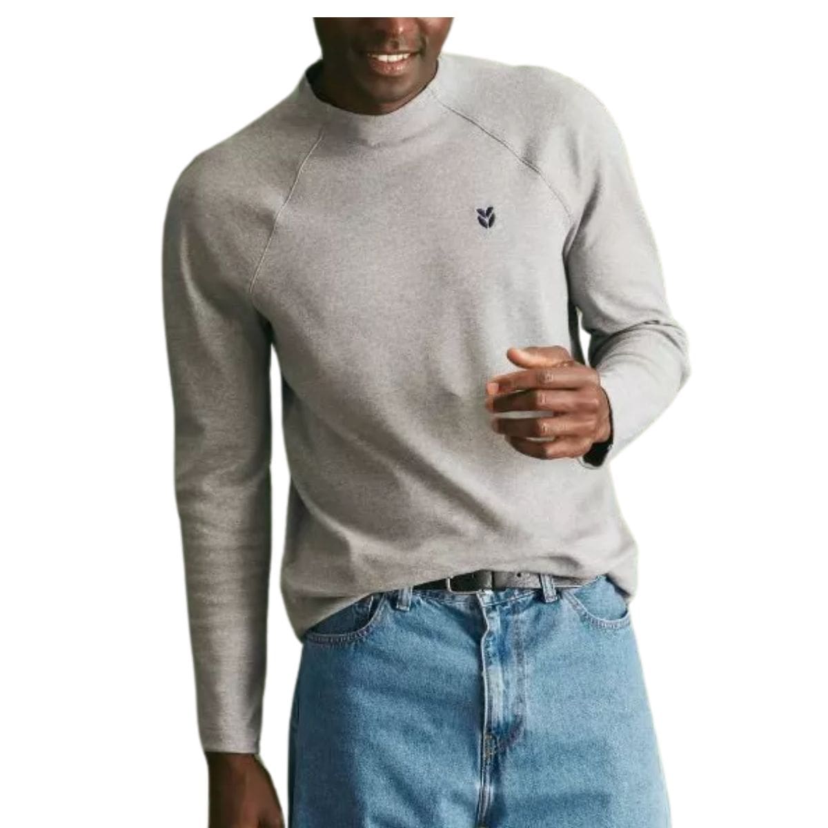 T-shirt manche longue Col Homme Gris