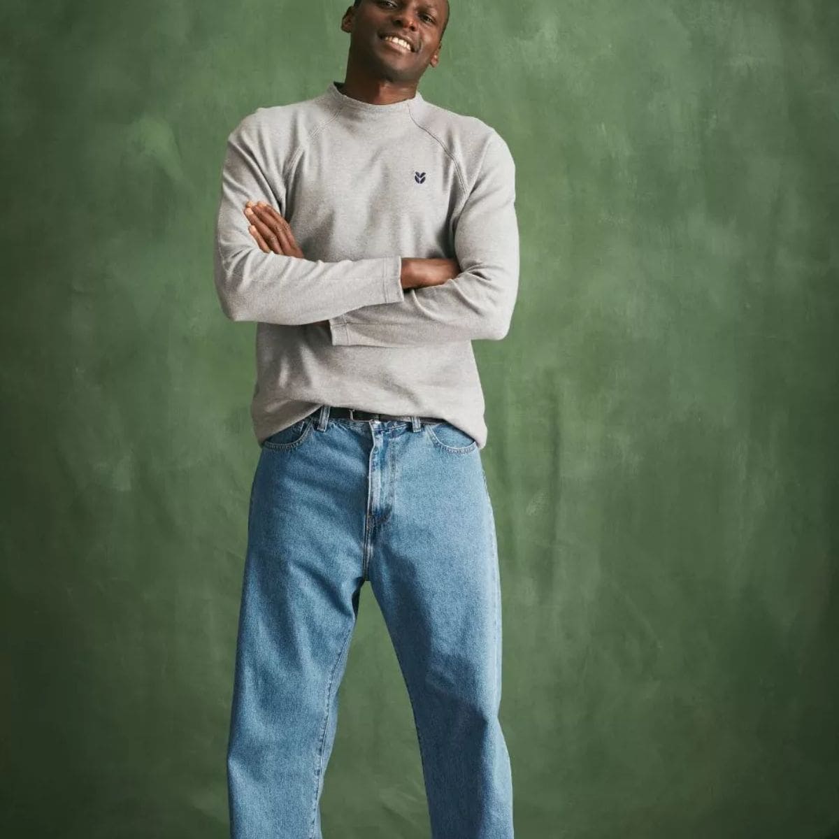 T-shirt manche longue Col Homme Gris