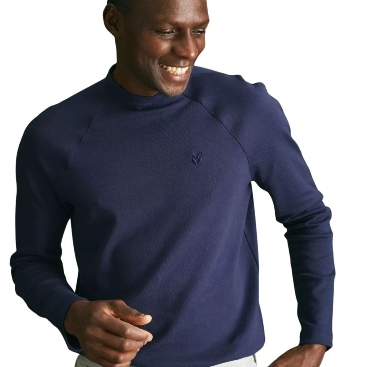 T-shirt manche longue Col Homme Marine