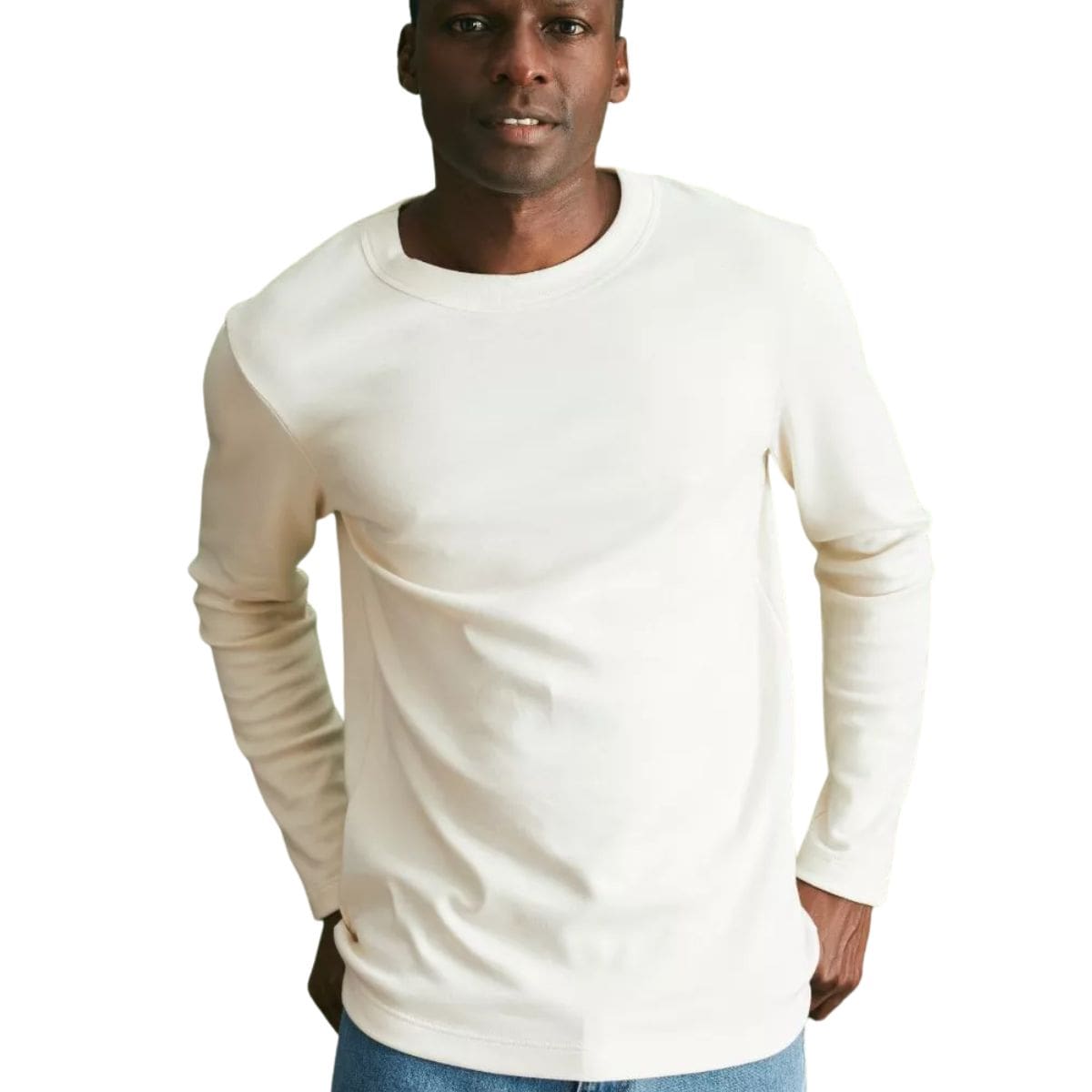 T-shirt manche longue Homme Ecru coton bio
