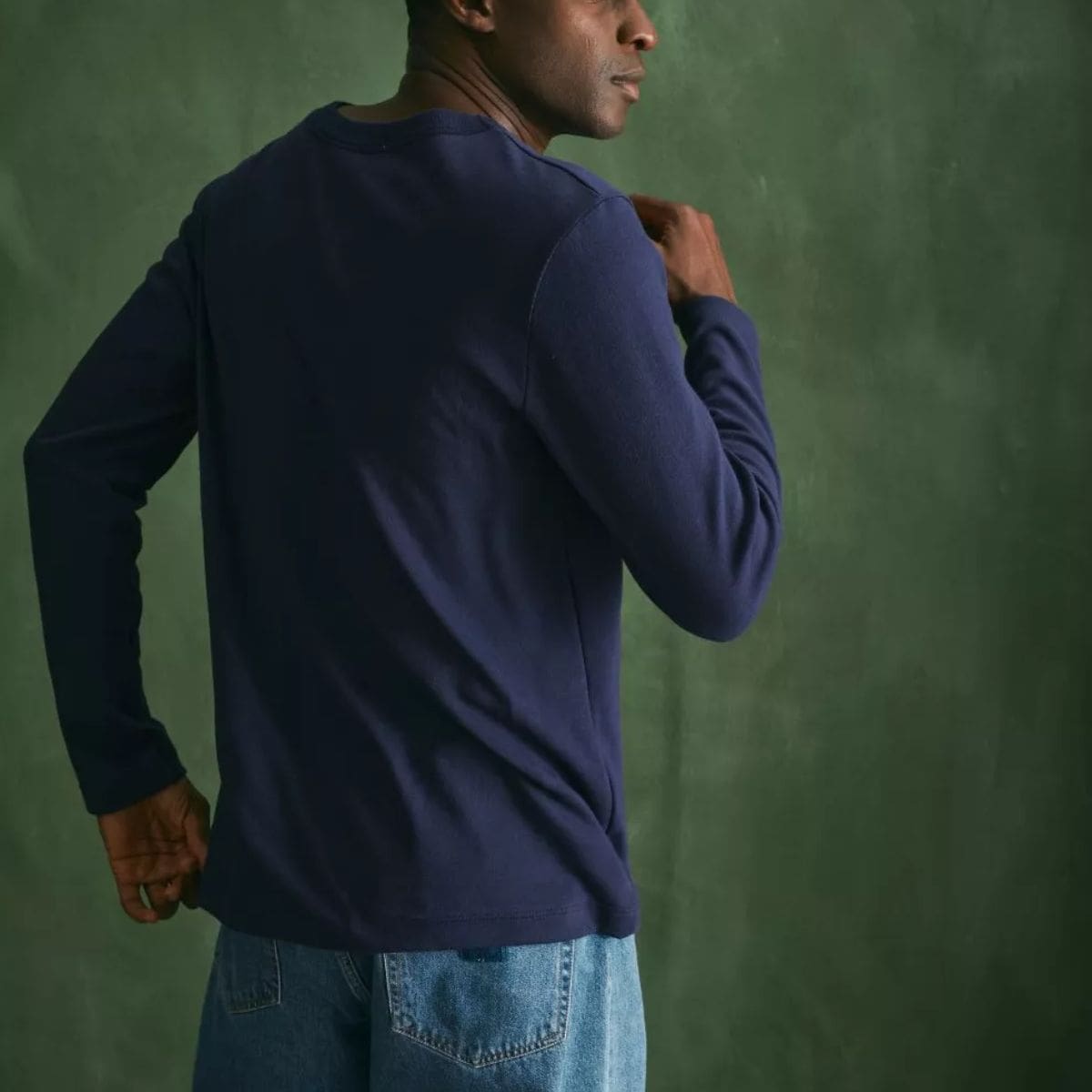 T-shirt manche longue Homme Marine coton bio