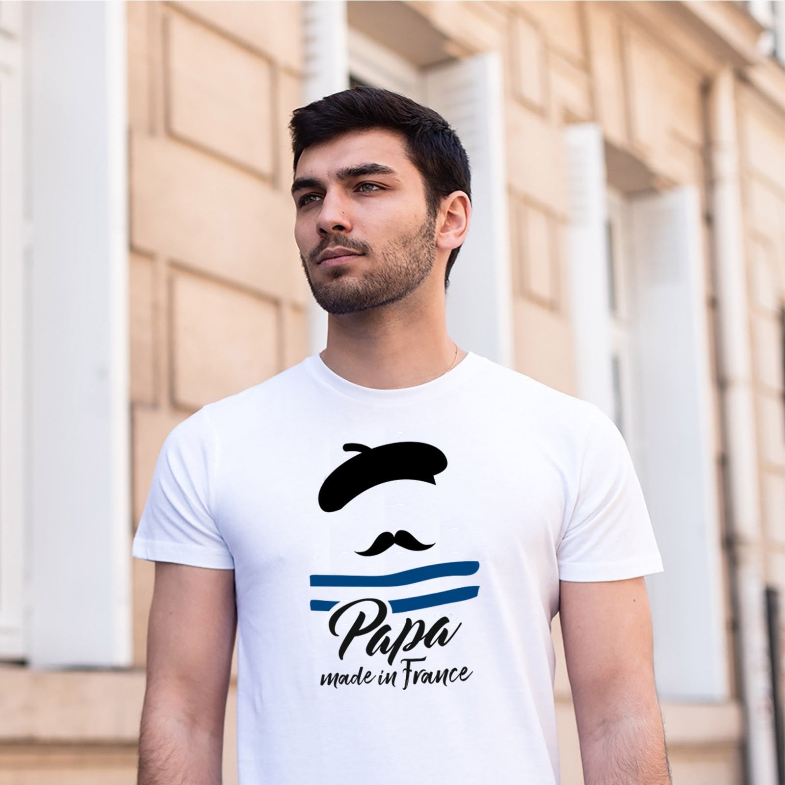T-shirt Papa Made in France en coton et manche courte