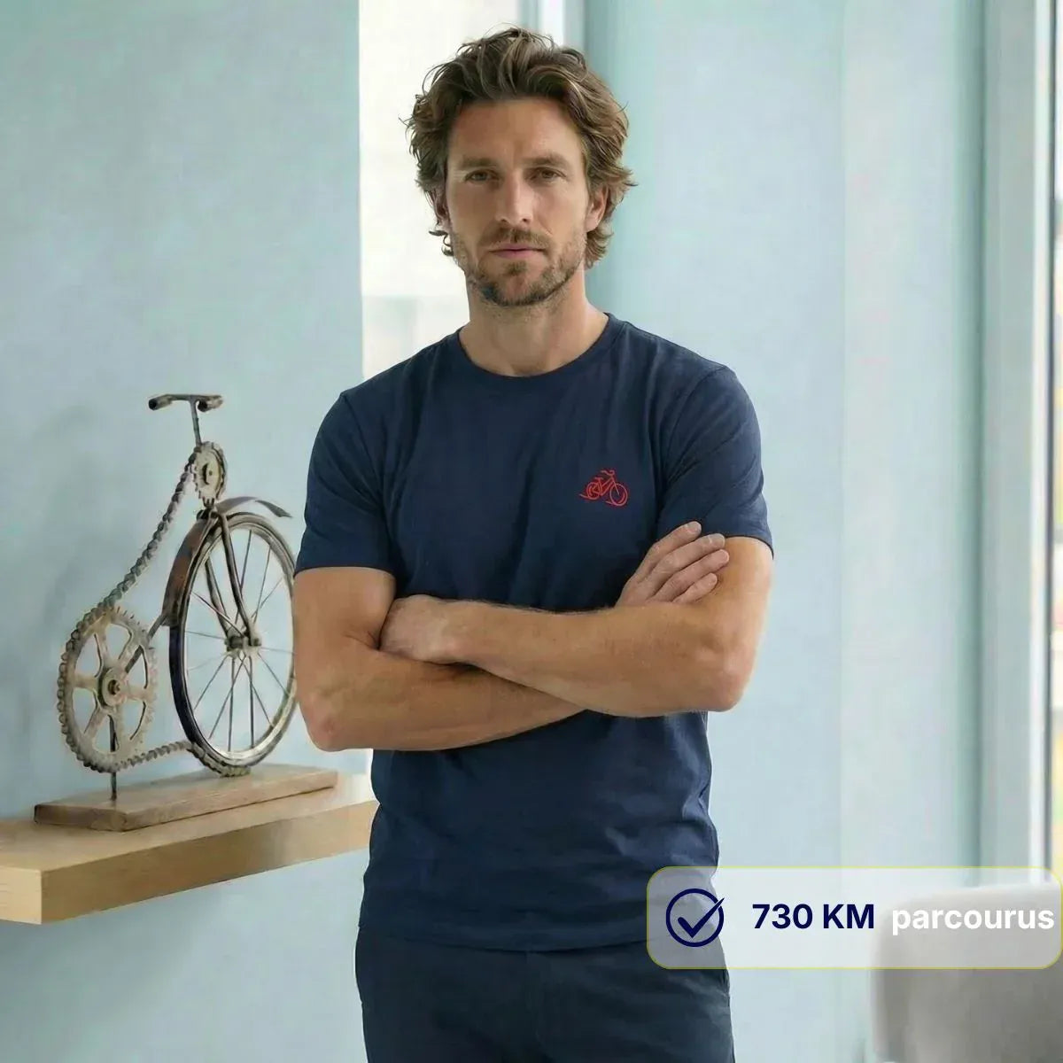 T-shirt Homme Marine | Vélo Cœur