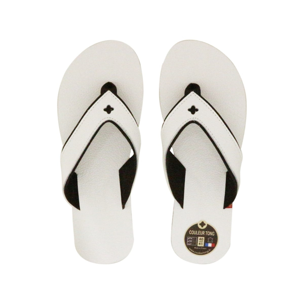 Tong cuir blanche