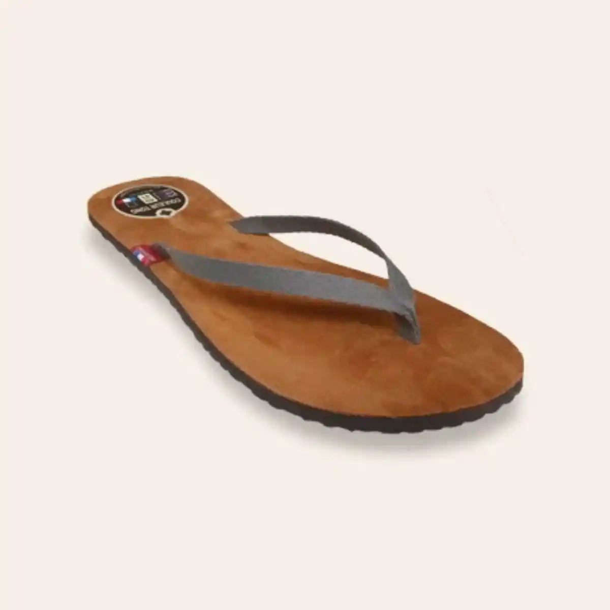 Tong en cuir poids plume sable