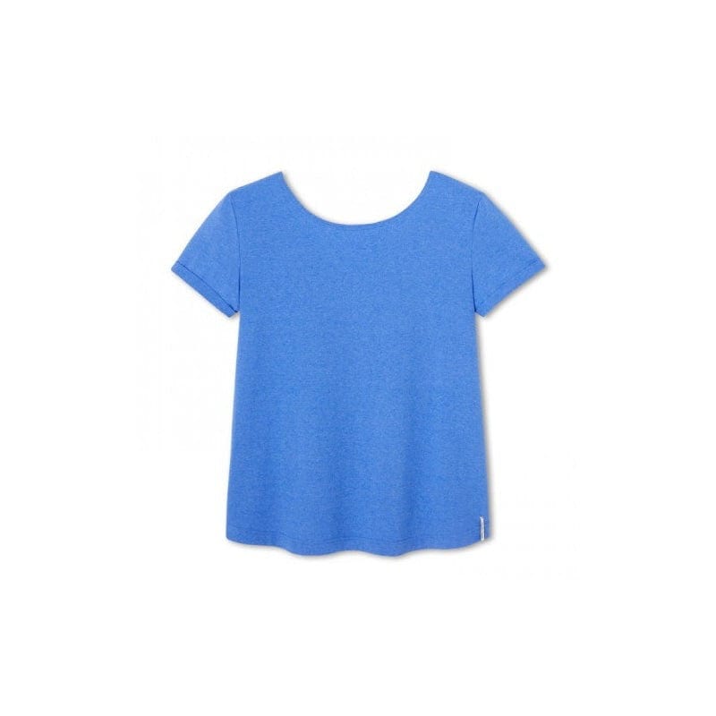 T-shirt bleu en col V pour femme