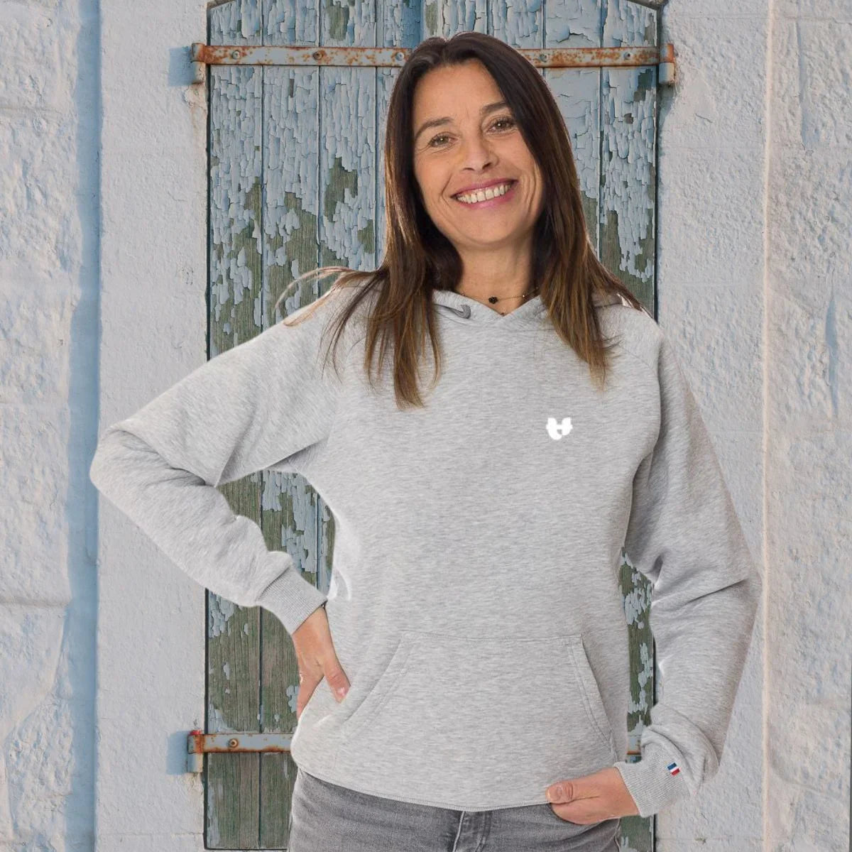 Sweats Femme à Capuche Made in France | Coton Bio Gris Doux Confortable