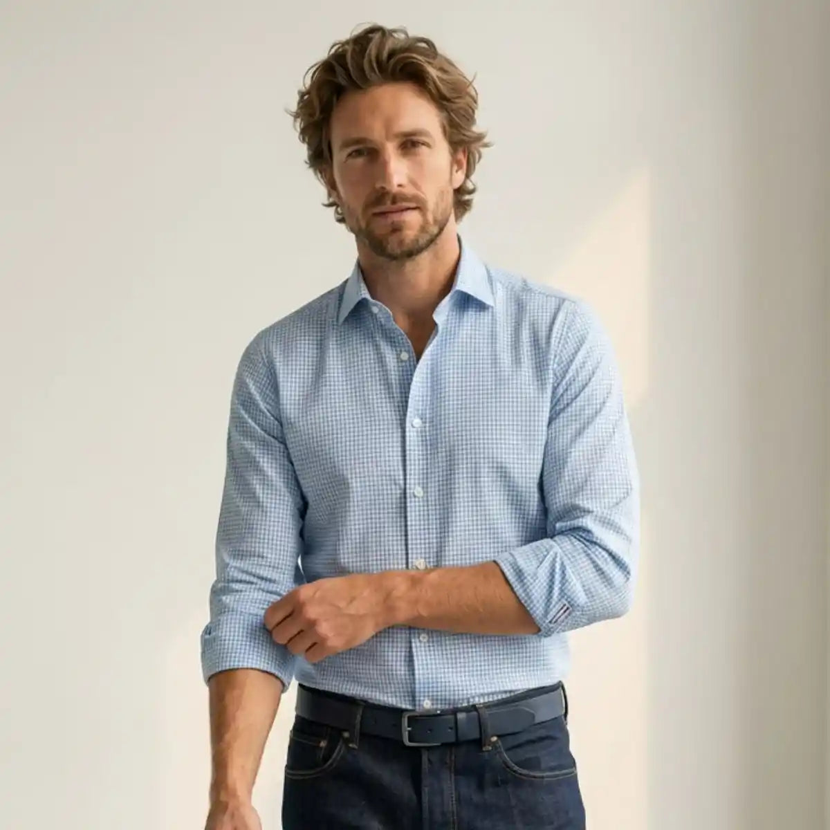 CHEMISE CARREAUX BLEU HOMME | CIEL - Chemise française