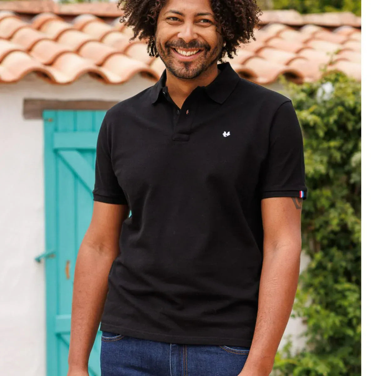 Polo noir made in France