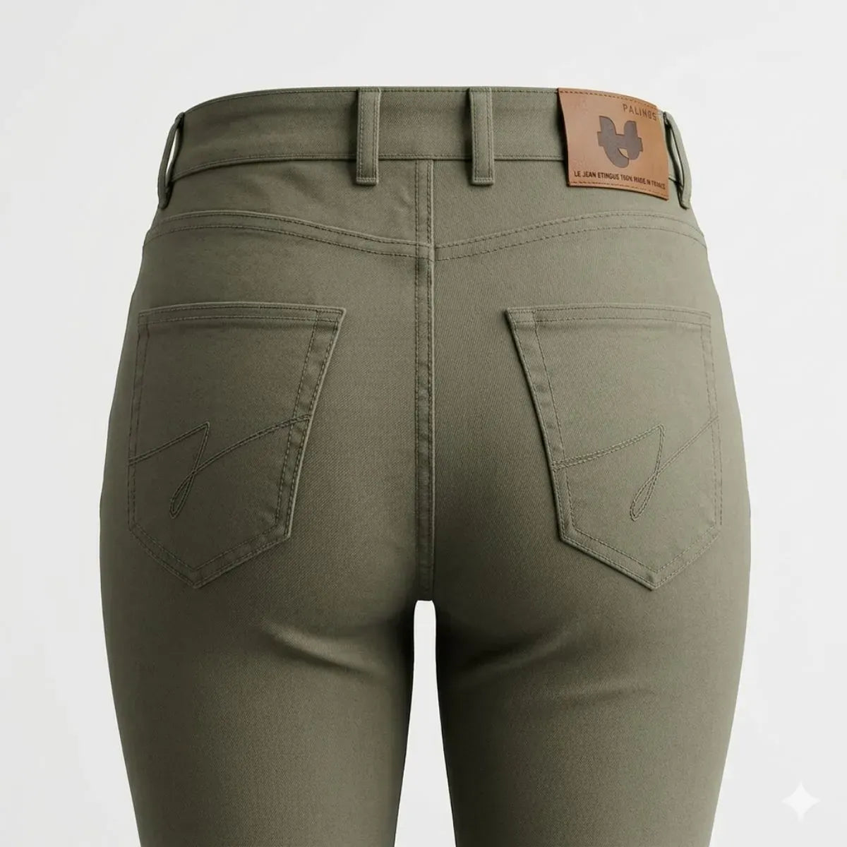 jean ajusté pour femme kaki fabrication française