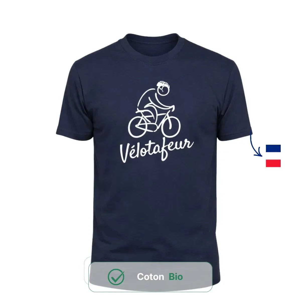 T-shirt Homme bleu | Vélo "Vélotafeur"