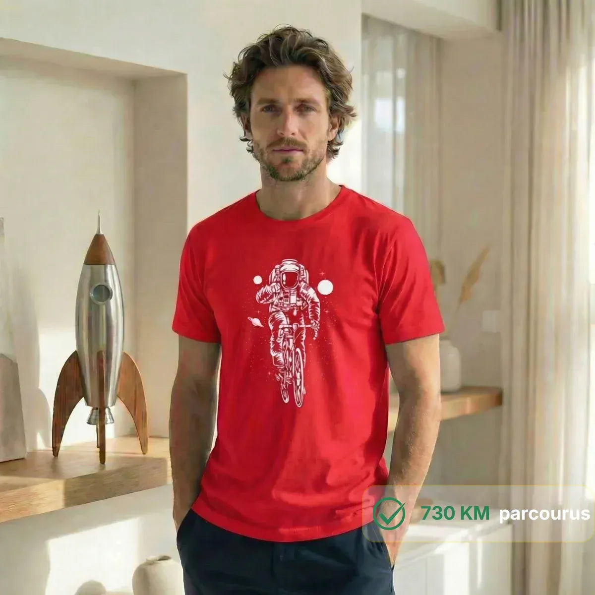 T Shirt Homme Rouge | Astronaute