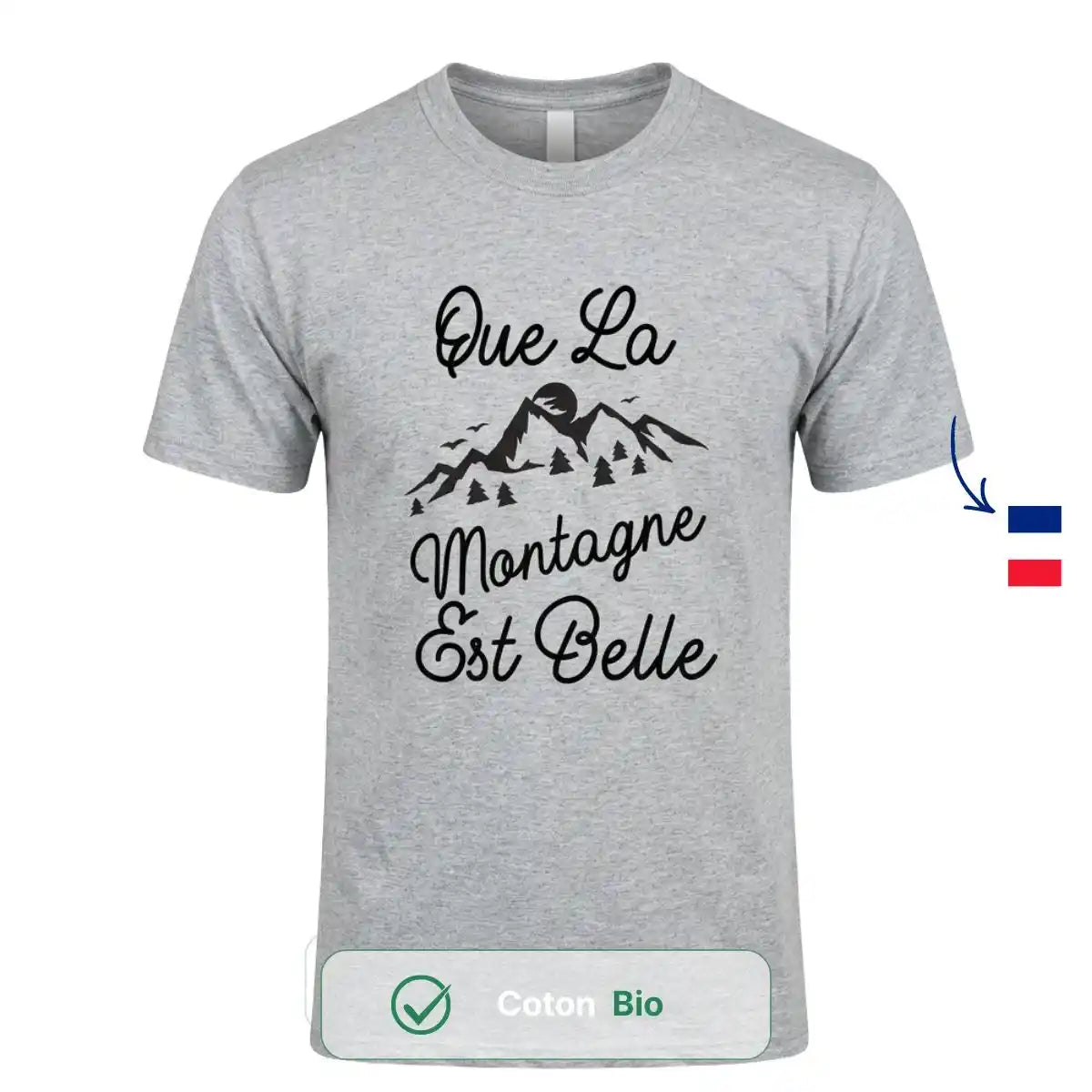 T-shirt Homme gris | Que la montagne est belle
