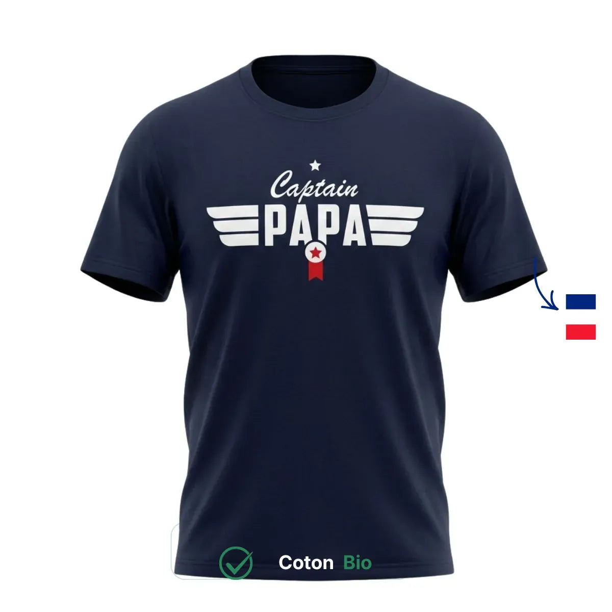 T-shirt Homme bleu | Captain Papa