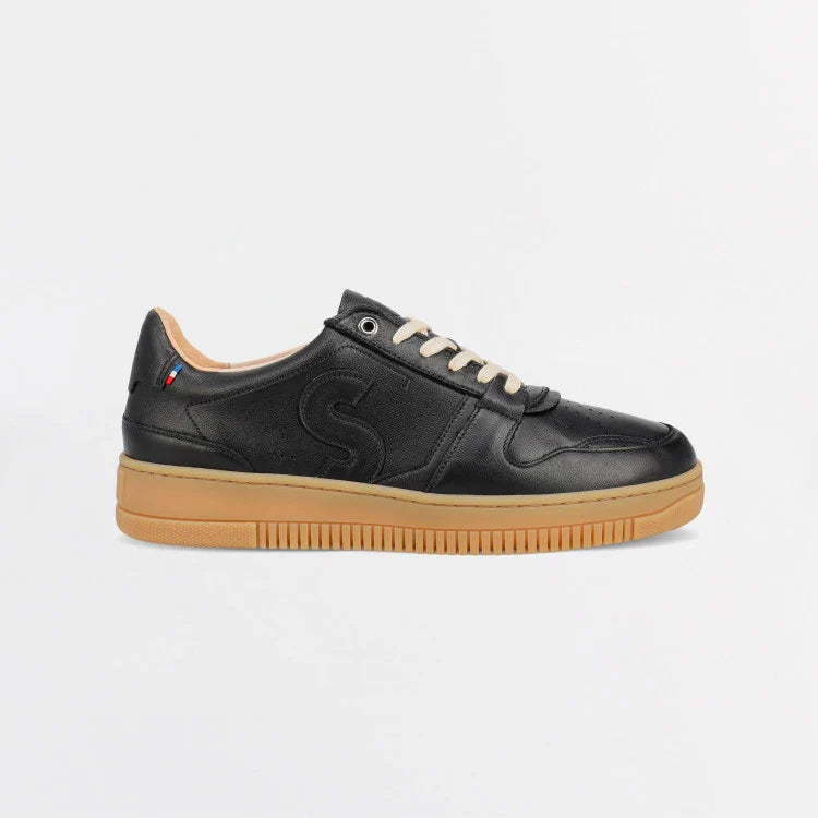 Basket cuir française Belis Noire