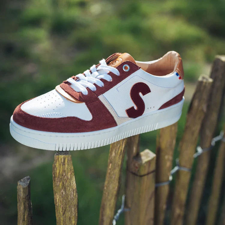 Basket française Belis Blanc Bordeaux