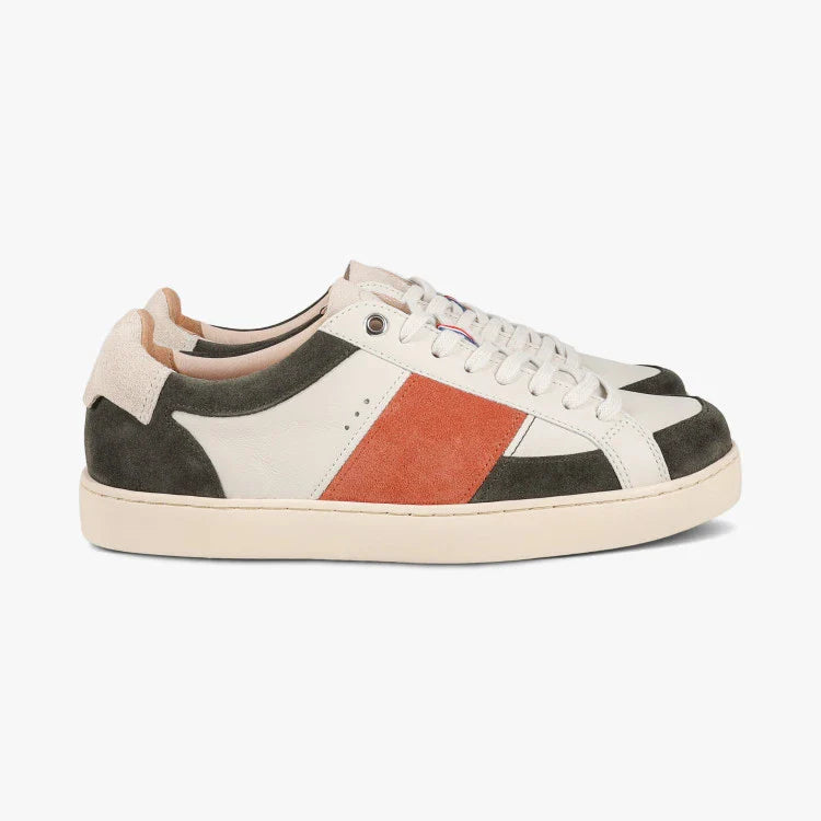 Basket française Hiba Crème Orange Kaki