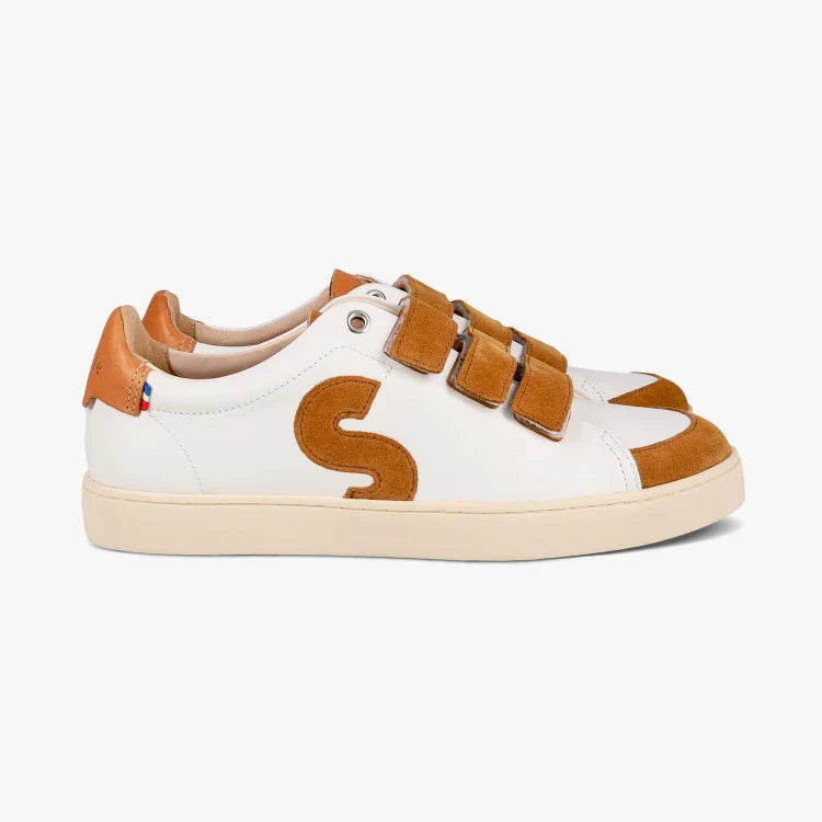 Basket française Spiréa Blanc Camel