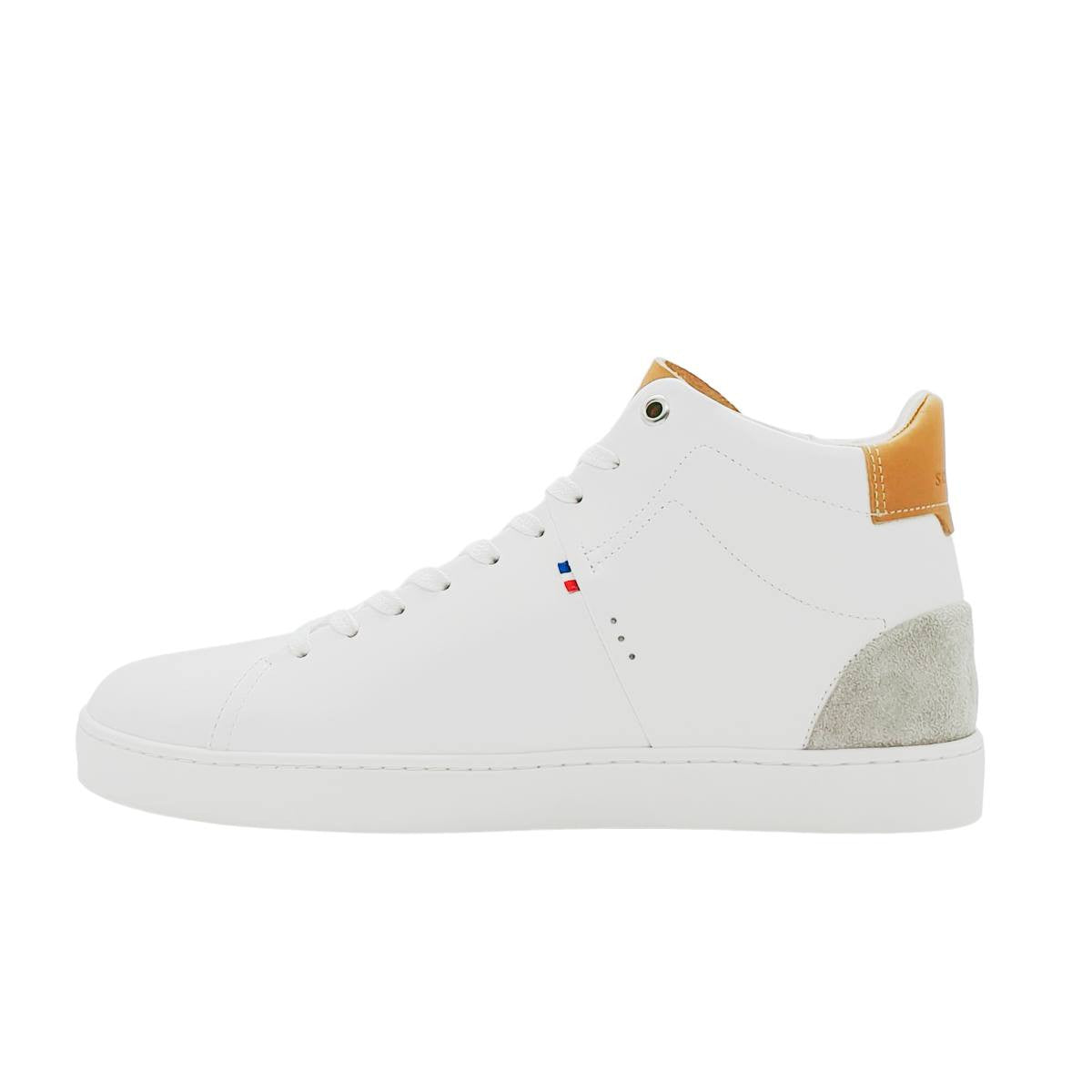 basket haute pour femme blanche en cuir