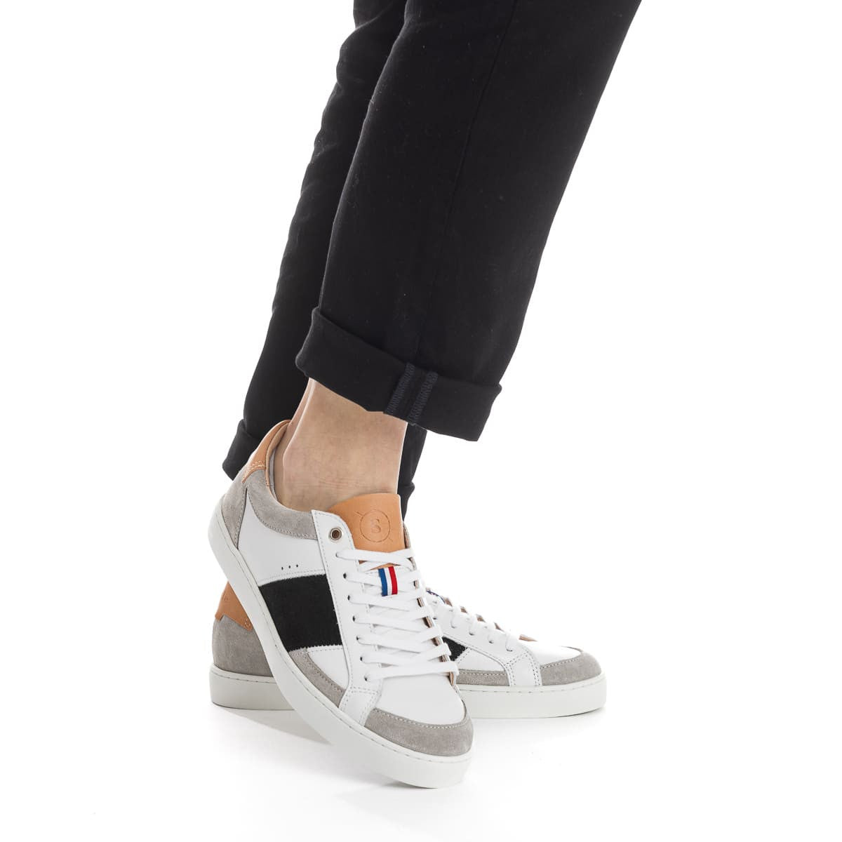 basket pour femme tendance en cuir et daim