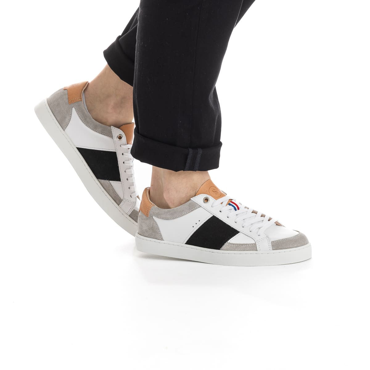 basket pour femme tendance en cuir et daim