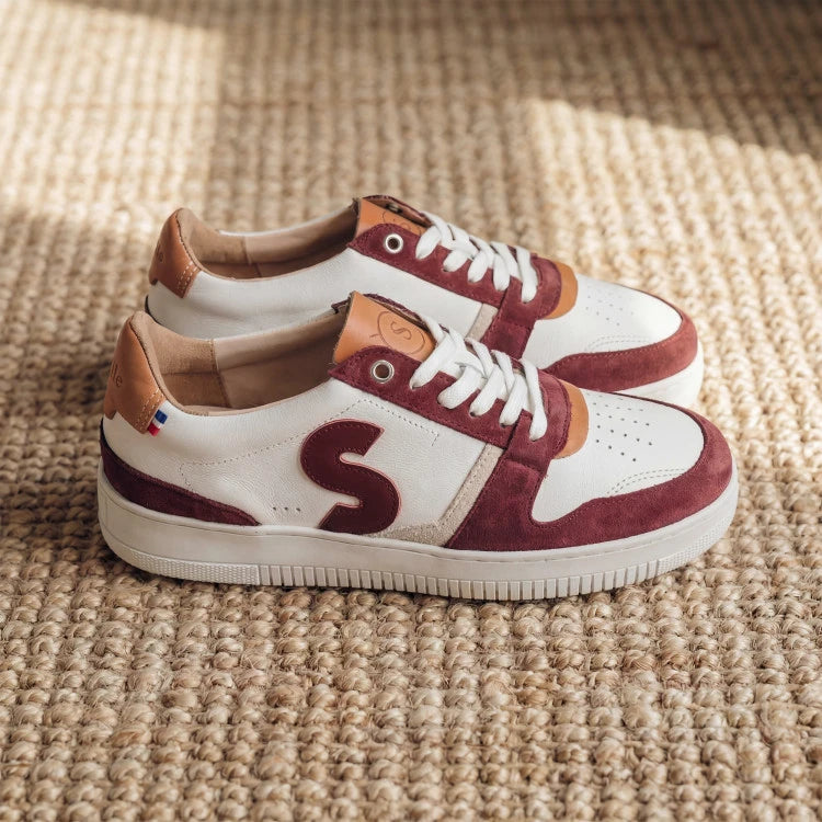 Basket française Belis Blanc Bordeaux