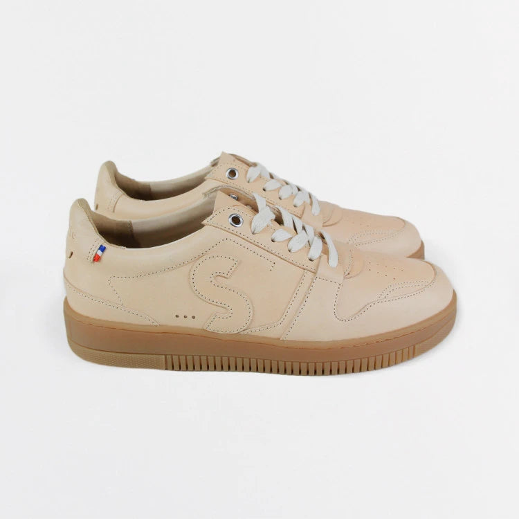 Basket cuir française Belis Blond