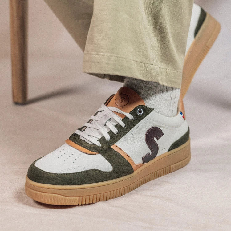 Basket Belis Crème Marron Kaki