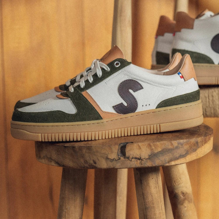 Basket Belis Crème Marron Kaki