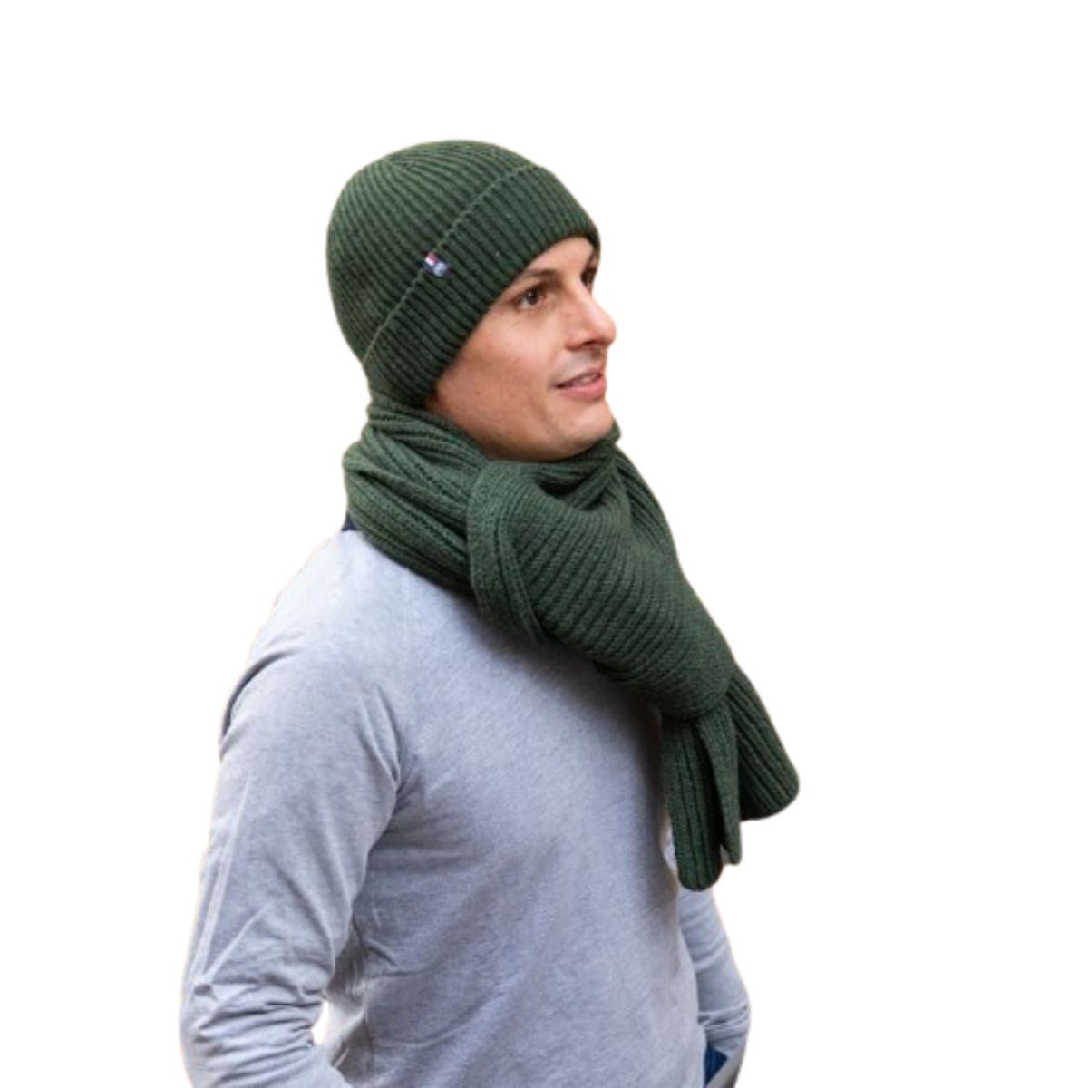 Bonnet laine Kaki Homme