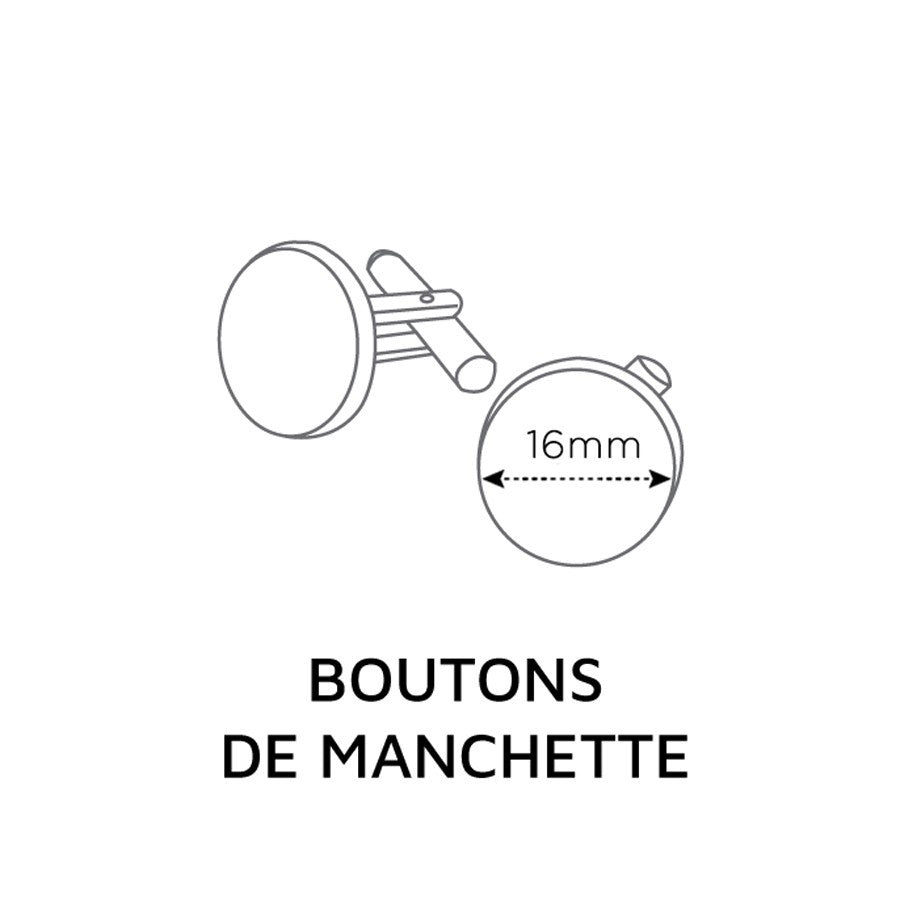 Boutons de manchette noir carbone
