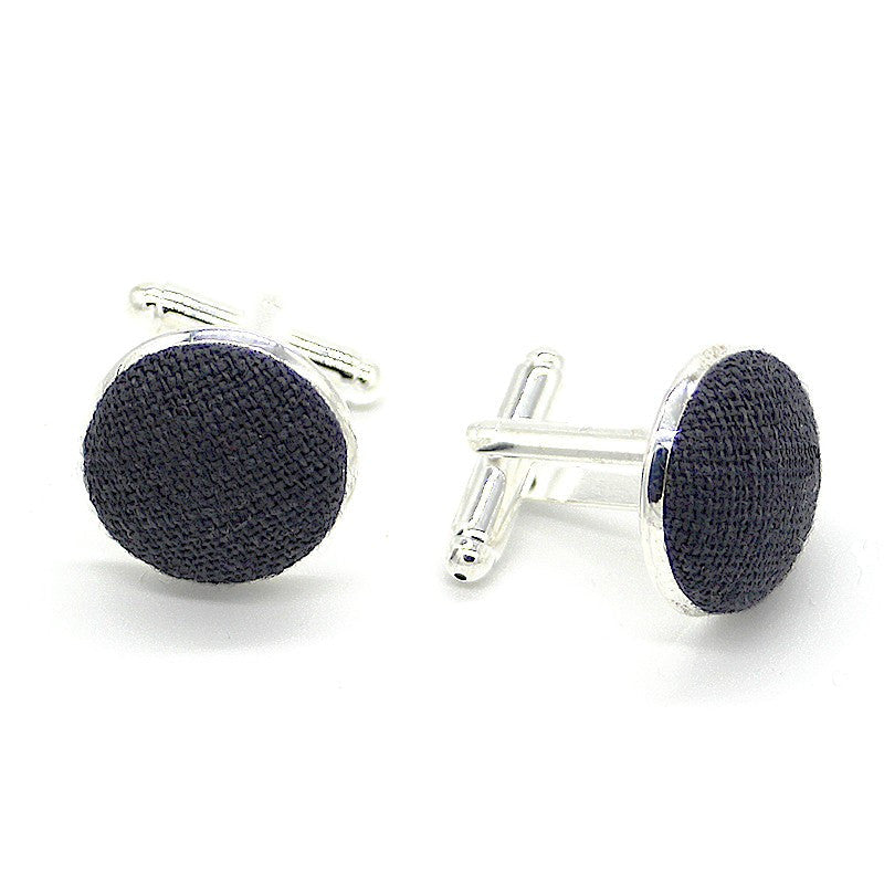 Boutons de manchette noir carbone