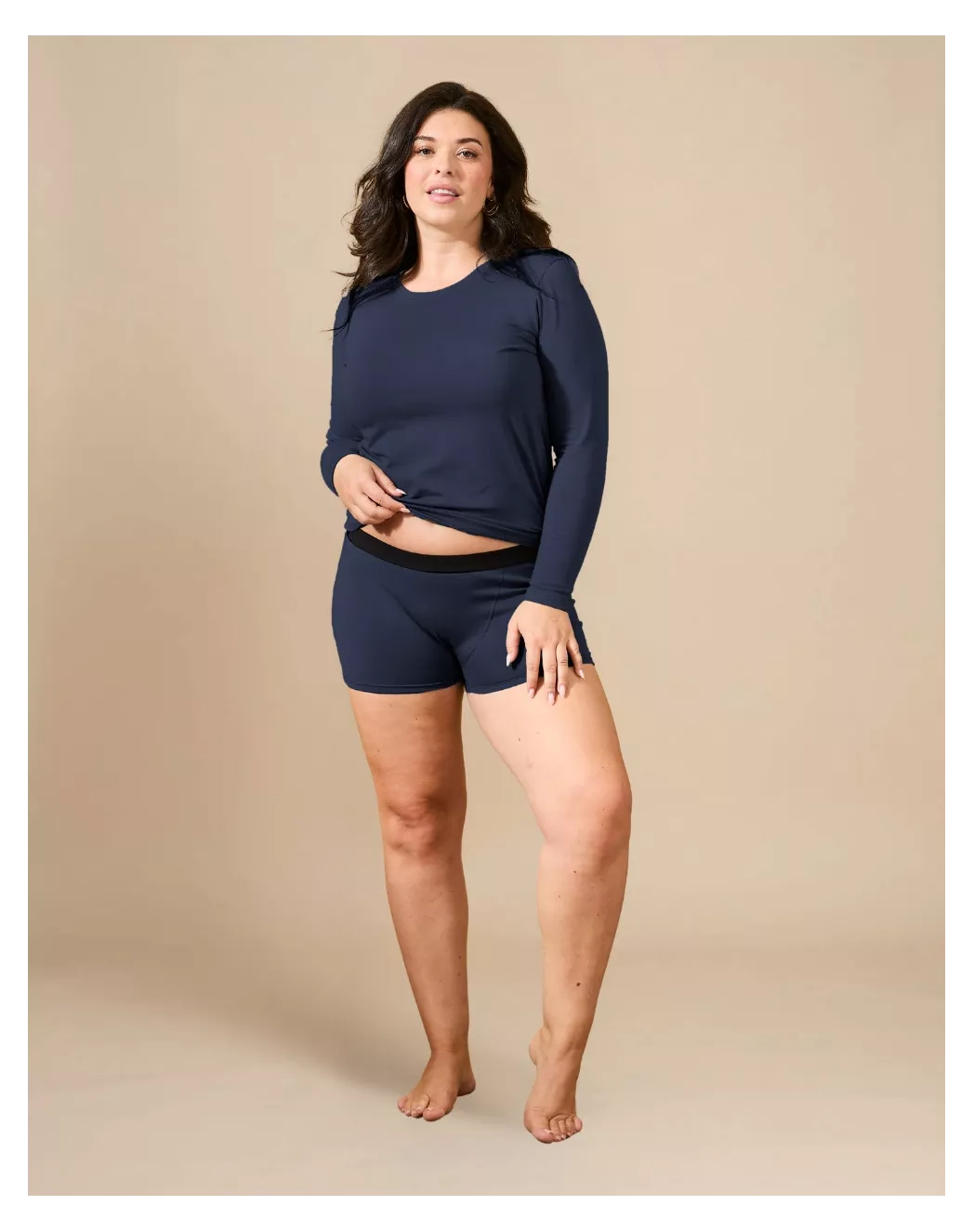 Boxer coton femme Marine