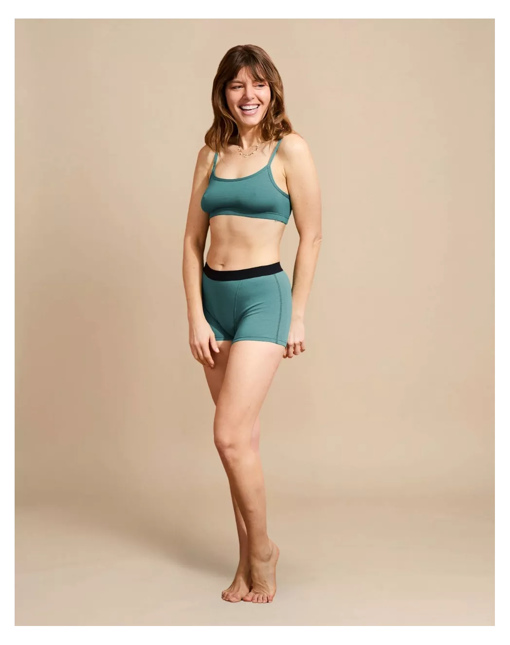 Boxer coton femme Vert
