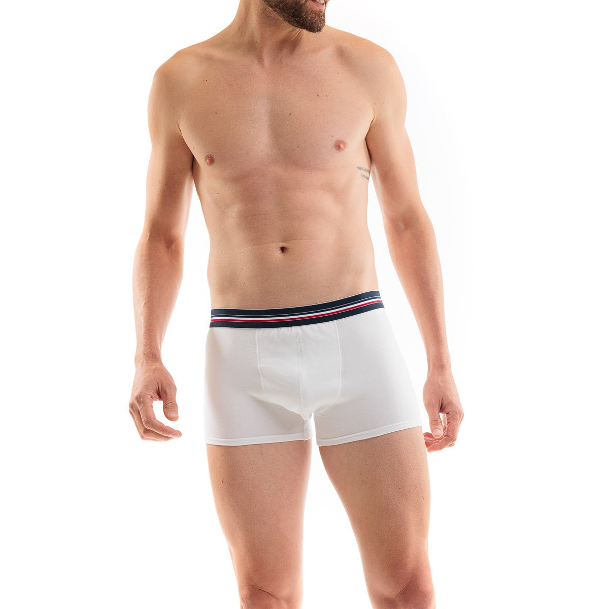 boxer français blanc homme en coton bio