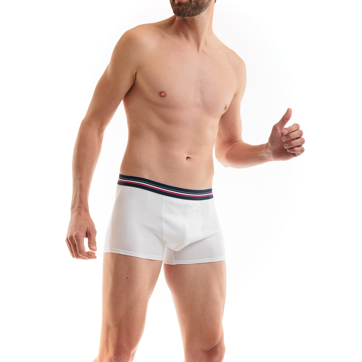 boxer français blanc homme en coton bio