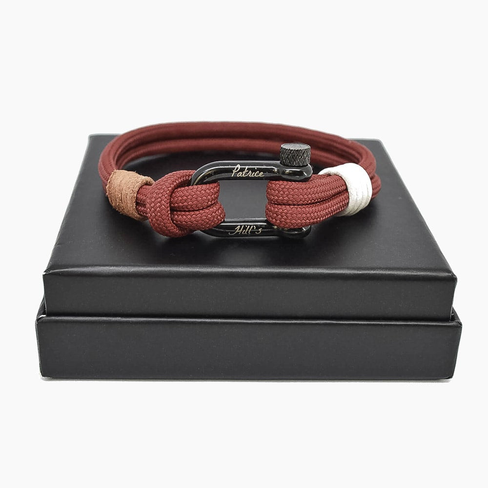 Bracelet mixte rouge brun