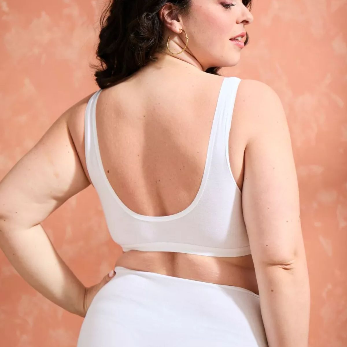 Brassière coton blanc à pince