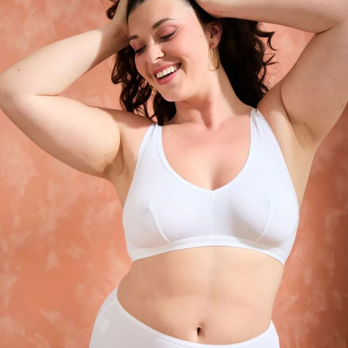 Brassière coton blanc à pince