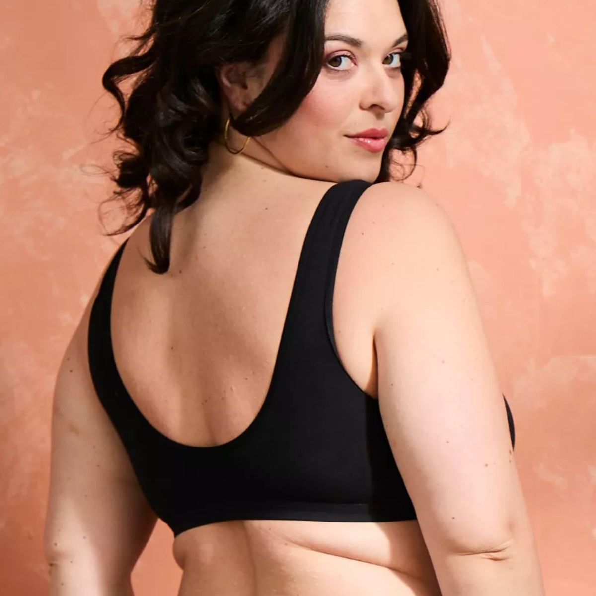 Brassière coton noir à pince