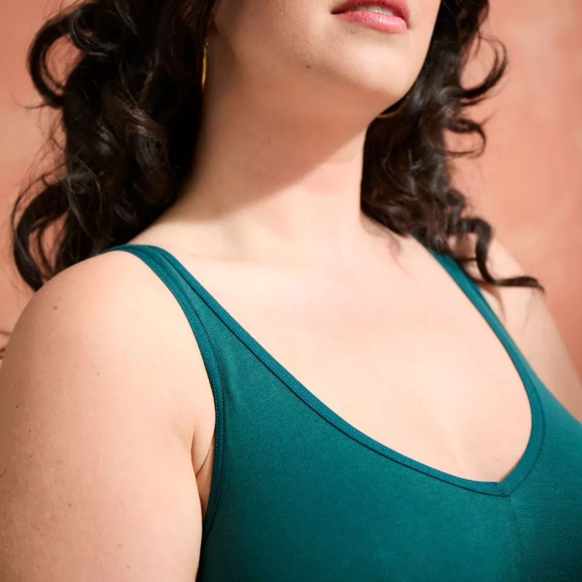 Brassière coton vert à pince