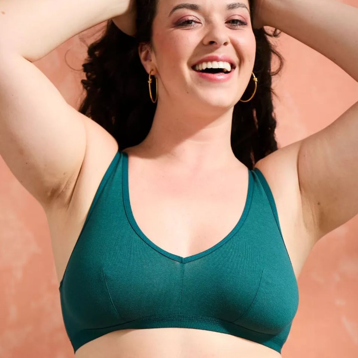 Brassière coton vert à pince