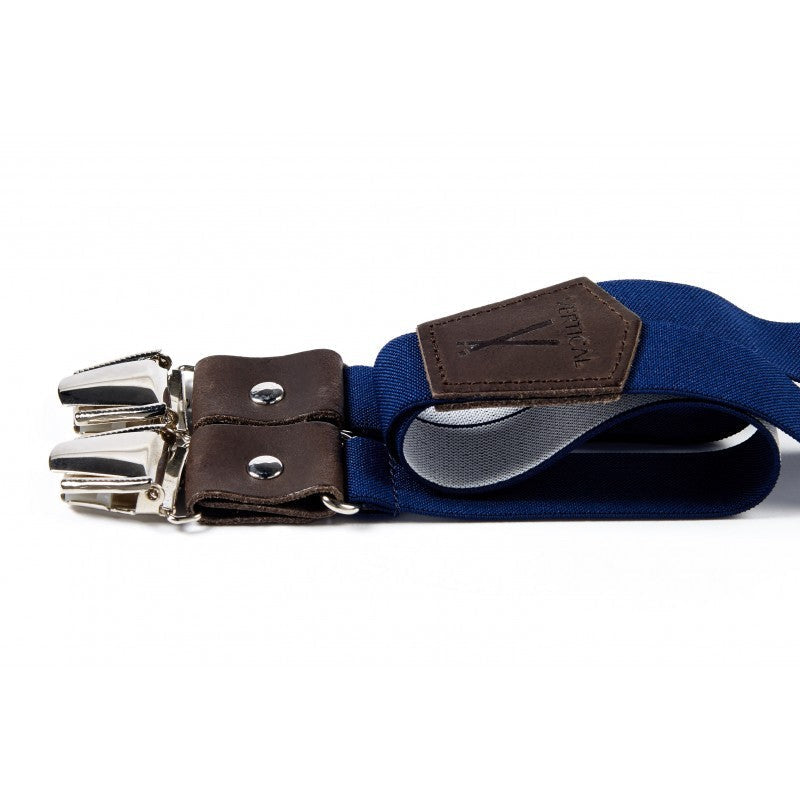 bretelles homme bleu en cuir